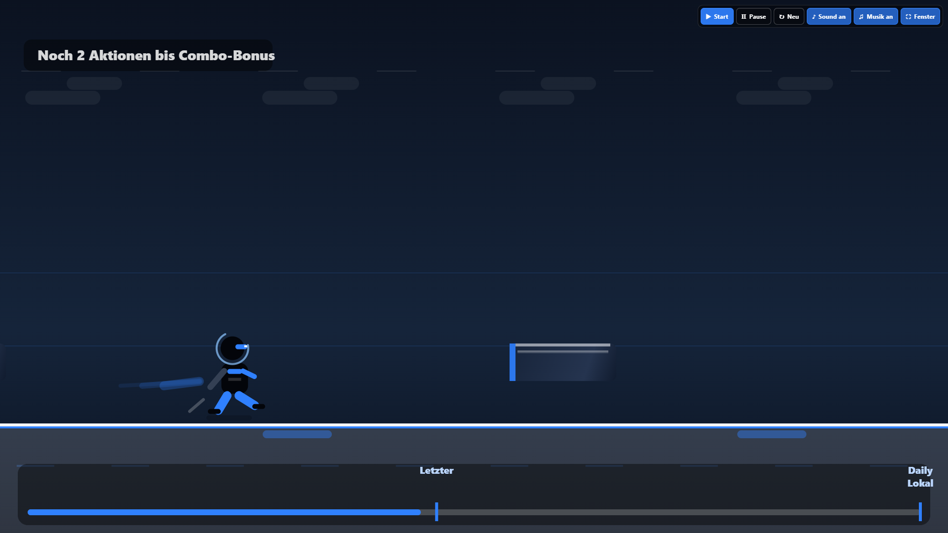 Screenshot der XONTO Flux App mit Spielansicht und HUD