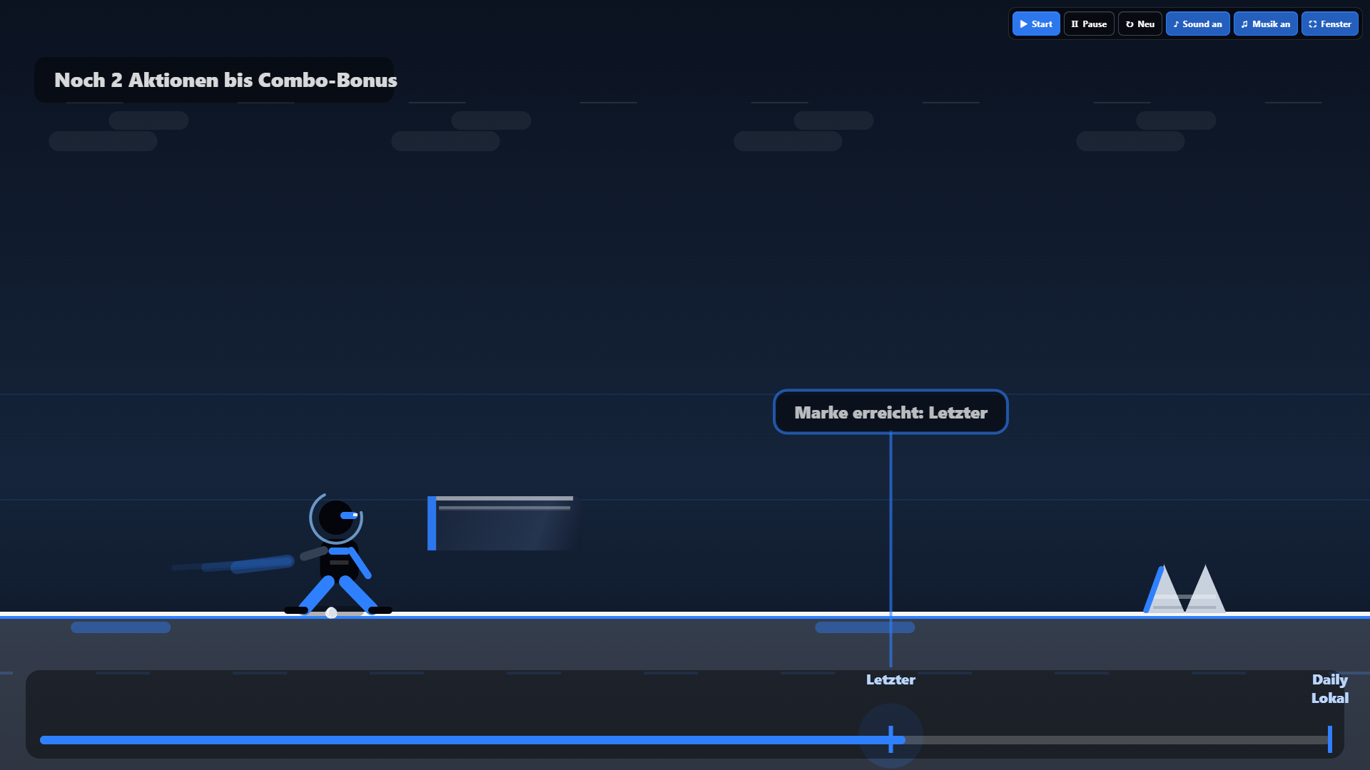Screenshot der XONTO Flux App mit Spielinformationen und Fortschritt