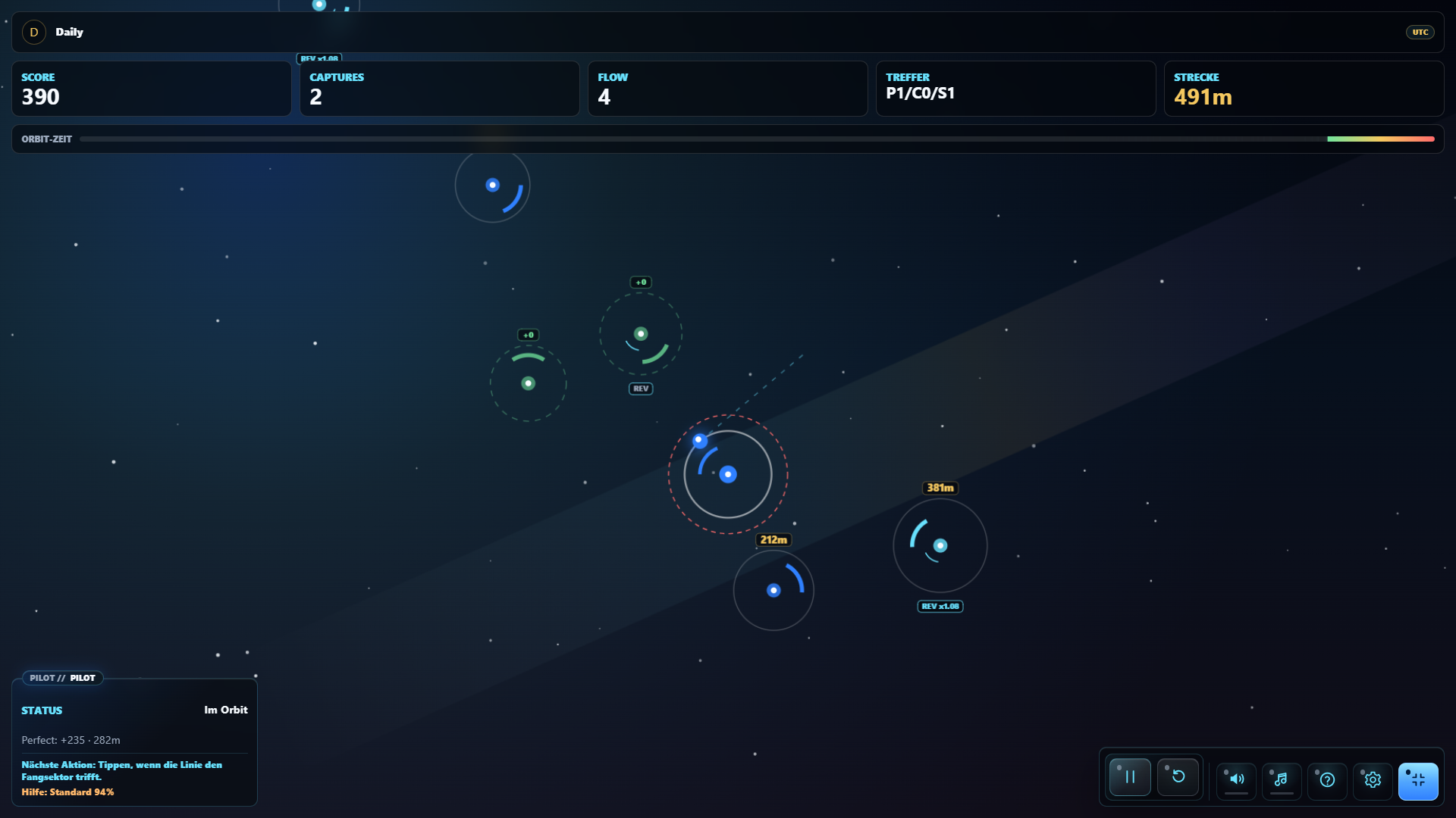 Screenshot von XONTO Orbit mit Ergebnis- oder Fortschrittsansicht